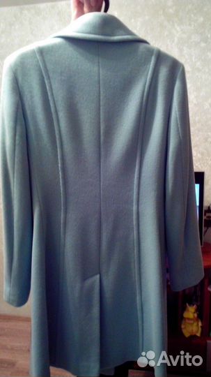 Пальто бирюзовое