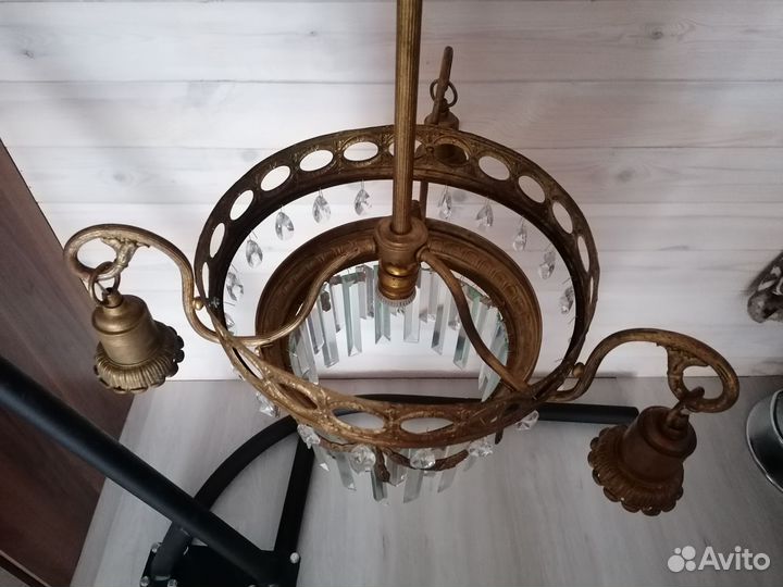 Старинная люстра модерн с хрусталем