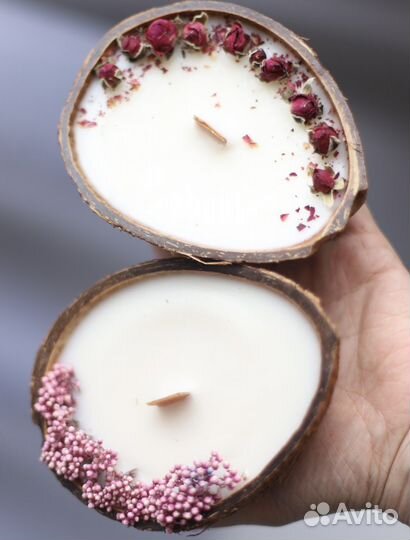 Ароматические свечи в кокосе