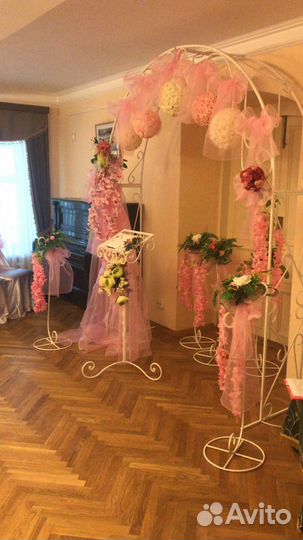 Свадебный комплект: арка, стойки