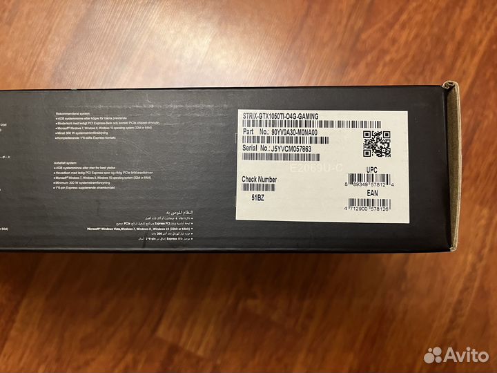 Видеокарта Asus Strix GeForce GTX 1050Ti OC 4Gb