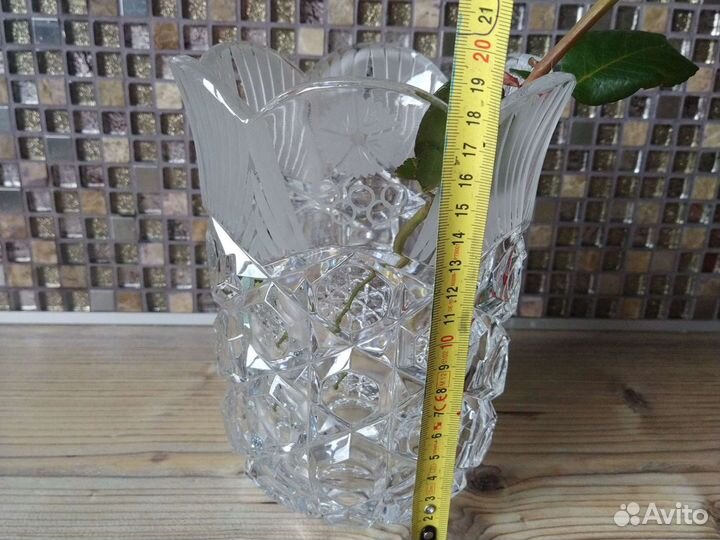 Хрустальная ваза СССР с олимпийской символикой