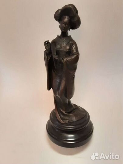 Статуэтка японская Гейша бронза камень