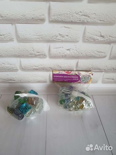 Камушки декоративные, стеклянные камушки