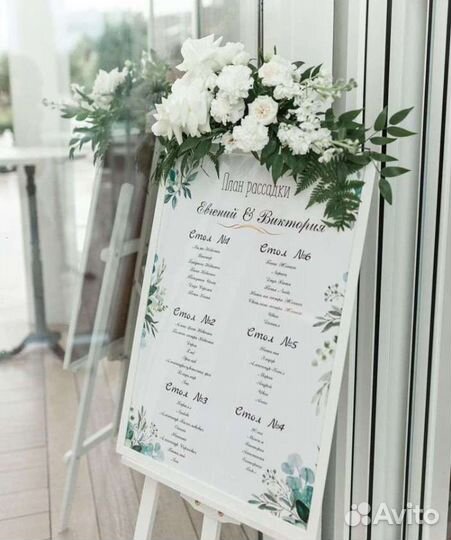 План рассадки гостей мольберт