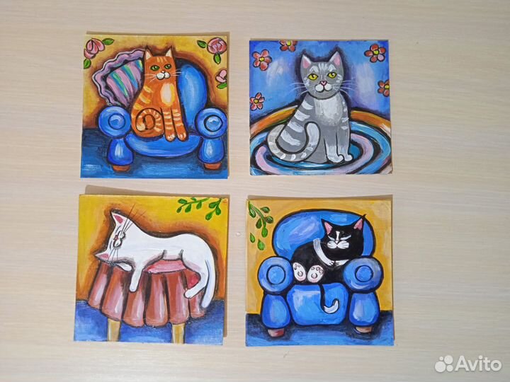 Картины мини акрилом 