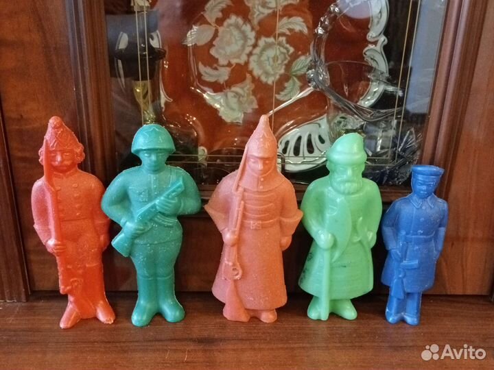 Игрушки СССР солдатики дутыши (цена за 5 штук)