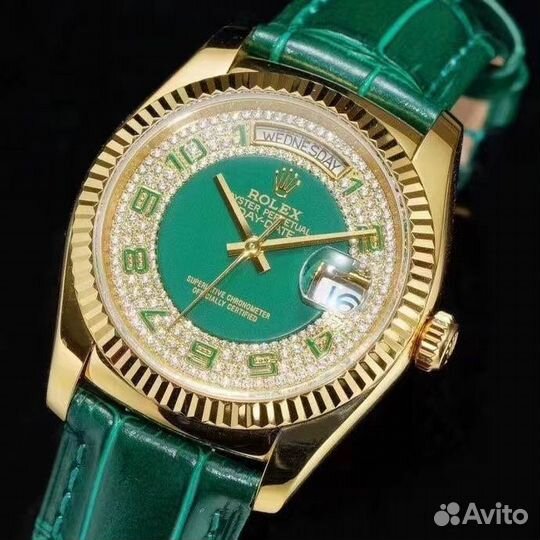 Часы rolex day date green diamond