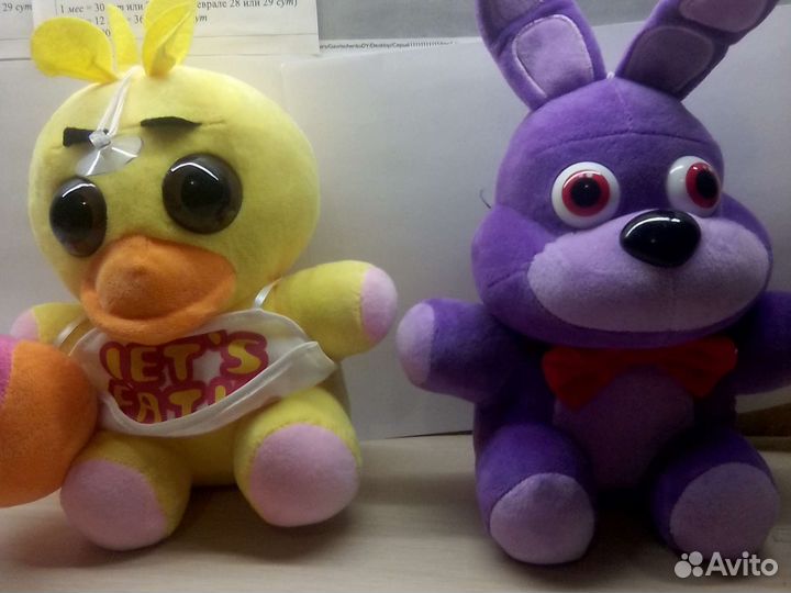 Мягкие игрушки с игры фнаф 1 чики и бонни