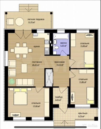 Дом 90 м² на участке 6 сот.