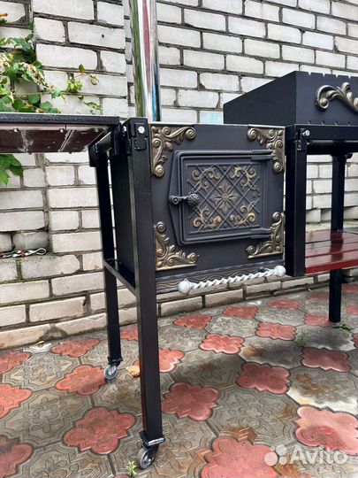 Мангал с печью под казан