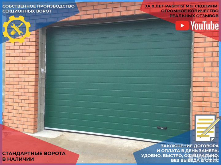 Автоматические секционные гаражные ворота