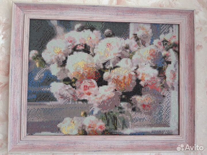 Картины алмазная вышивка и вышивка лентами