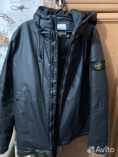 Кожаная куртка stone island