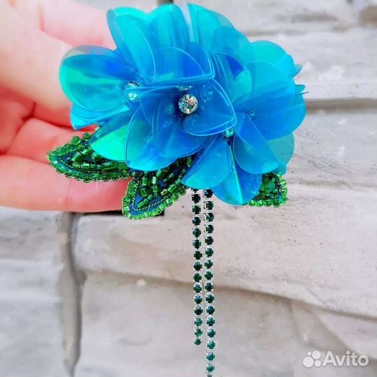 Гортензия. Брошка ручной работы