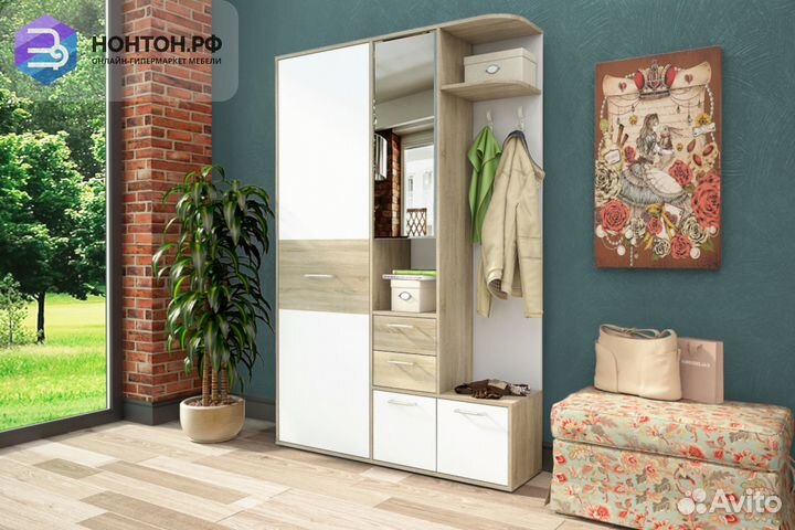 Прихожая Диана дуб сонома / белый
