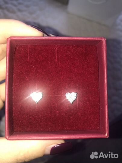 Пусеты сердечки