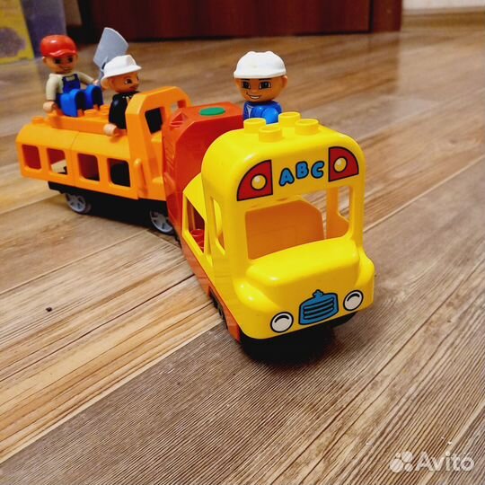 Lego duplo оригинал. Паровоз + машинка