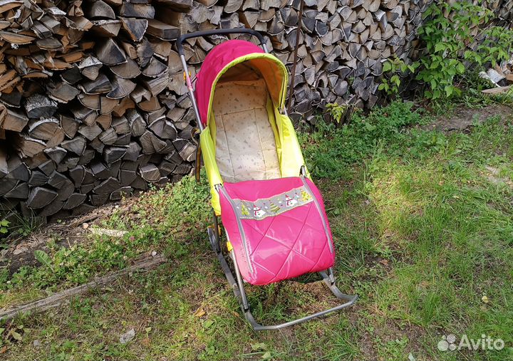 Санки детские с колесиками Nika Kids (складные)