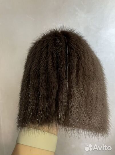 Шапка из норки вязаная