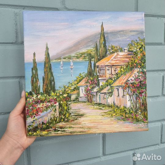 Картина маслом с крымским пейзажем Крым Ялта