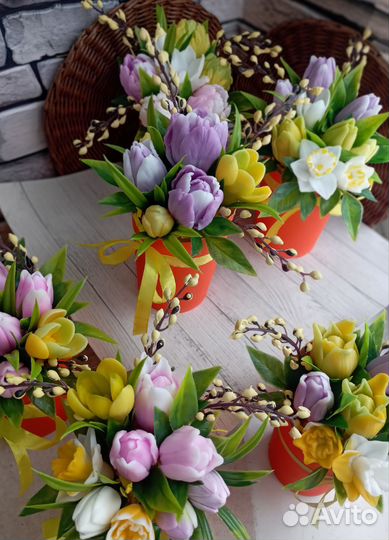 Тюльпаны из сувенирного мыла ручной работы