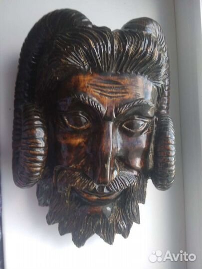 Ручная работа Дерево Голова фавна Интерьер