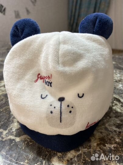 Шапка теплая детская для мальчика ог 38 см