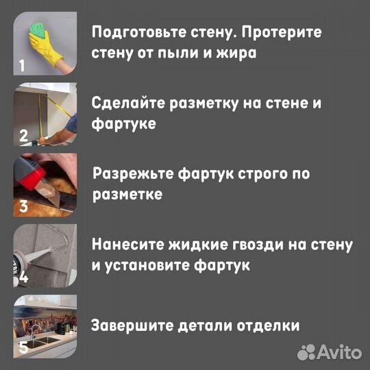 Кухонный Фартук на стену 