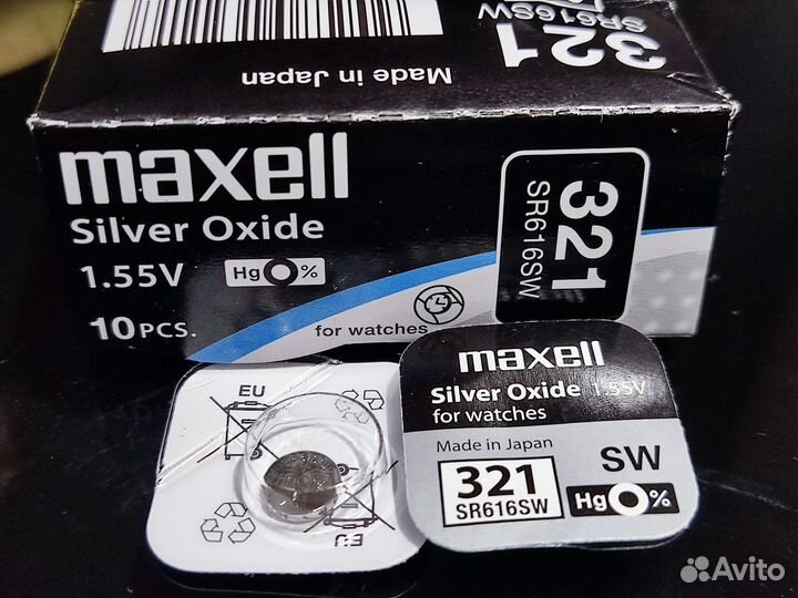 Часовая батарейка Maxell 319 SR527SW 1,55V