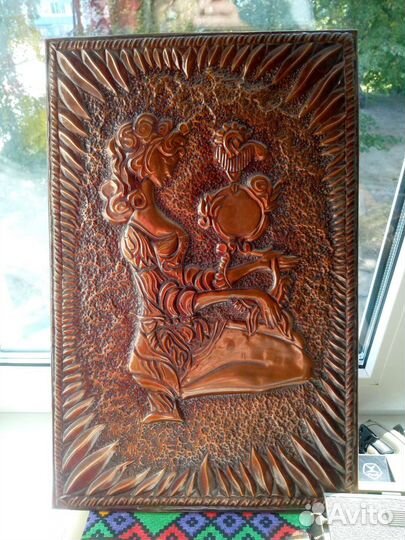 Картина СССР, чеканка. Зеркало с чеканкой