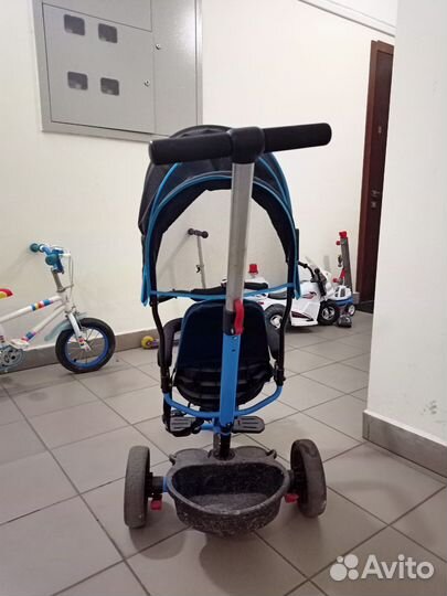Коляска-велосипед с ручкой