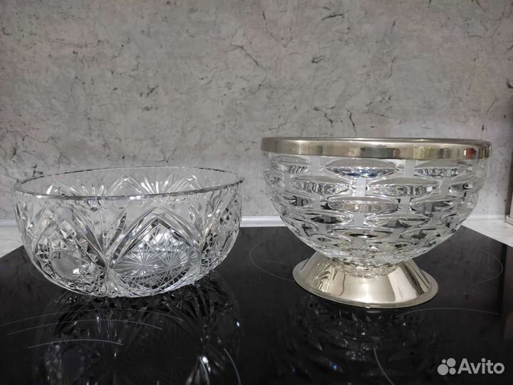 Хрустальная ваза, салатники
