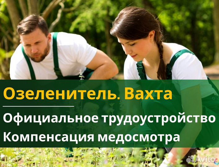 Вахта 60/30 Жильё питание (Озеленитель )