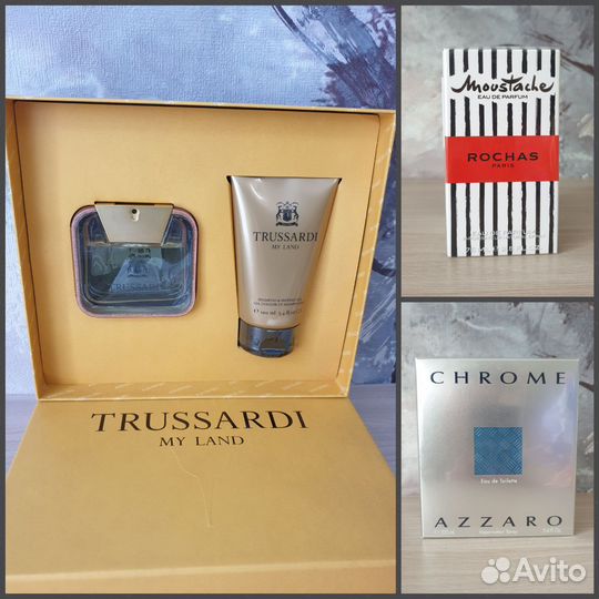 Trussardi my land Azzaro chrome Rochas moustache