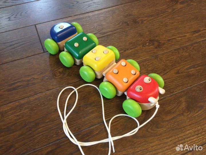 Развивающая игрушка Гусеница деревянная