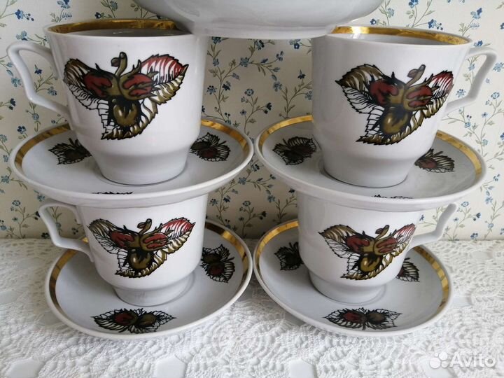 Чайный бокал Рига, фарфор RPR, винтаж