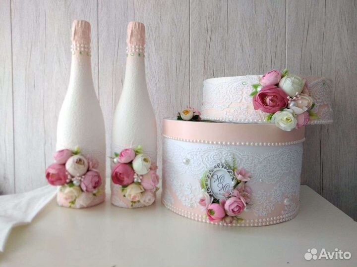 Свадебные бокалы ручной работы