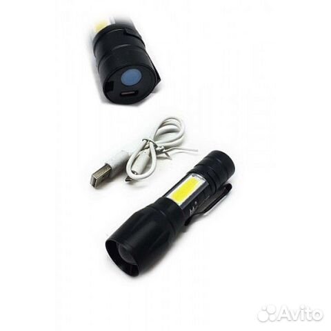Ручной фонарик USB + боковой COB (zoom) FA-521B