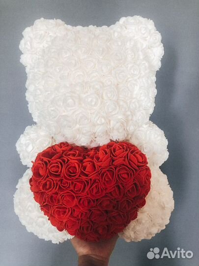 Мишка из роз 60 см уникальная форма