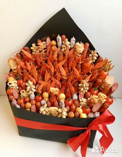 Мужские букеты из рыбы, раков, креветок, краба