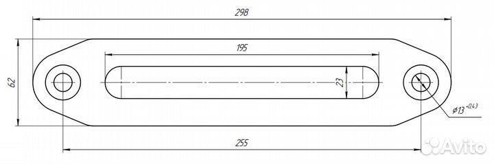 Клюз лебедки алюминий под синтетический трос