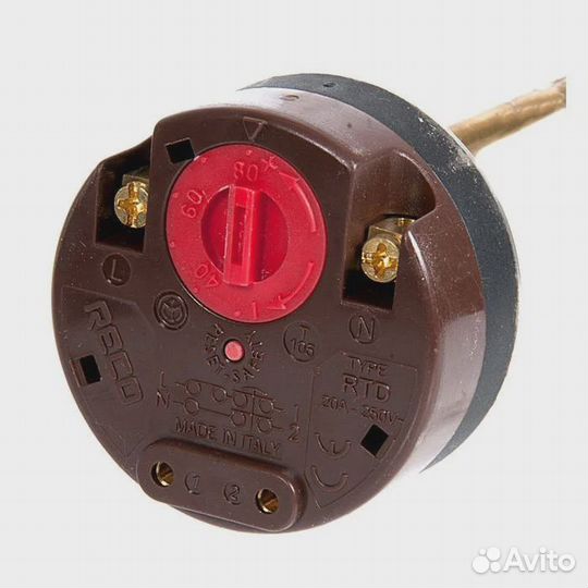 Термостат стержневой, RTD, 20A, 80C, reco