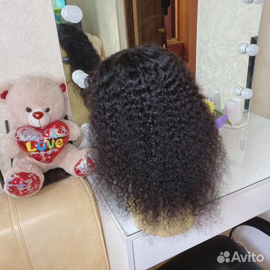 Парик кудрявый из натуральных волос