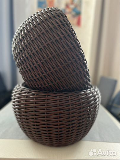 Кашпо для цветов из ротанга