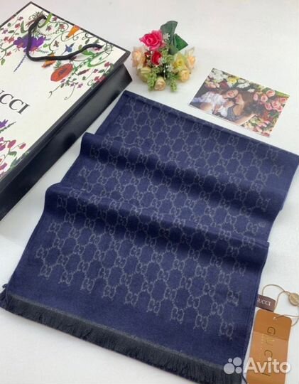 Мужской шарф Gucci коричневый