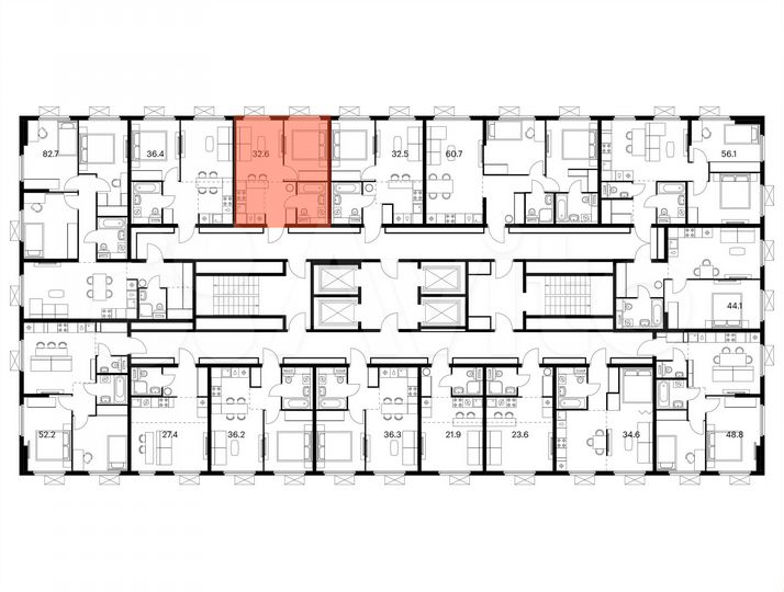 1-к. квартира, 32,6 м², 25/25 эт.