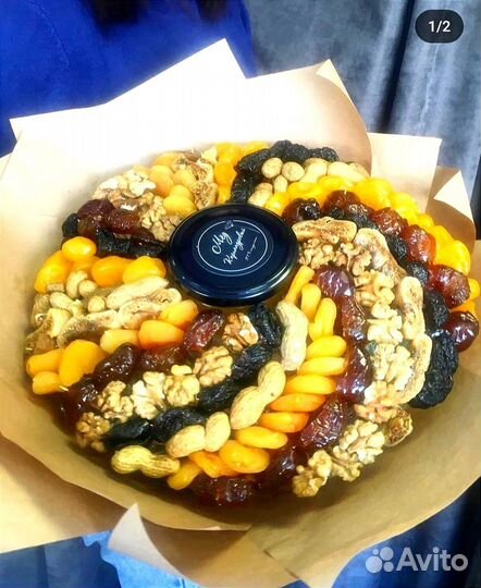 Съедобные букеты из сухофруктов и орехов