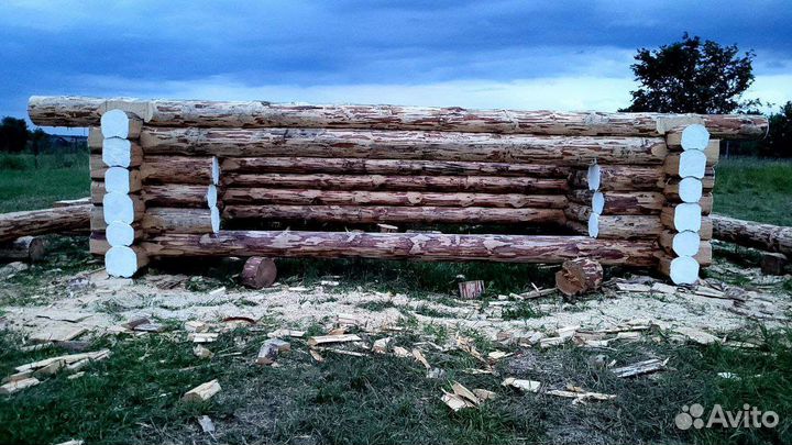 Сруб бани 7на6