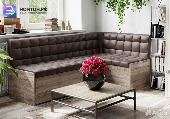 Скамья угловая Форест дуб сонома трюфель / кожзам